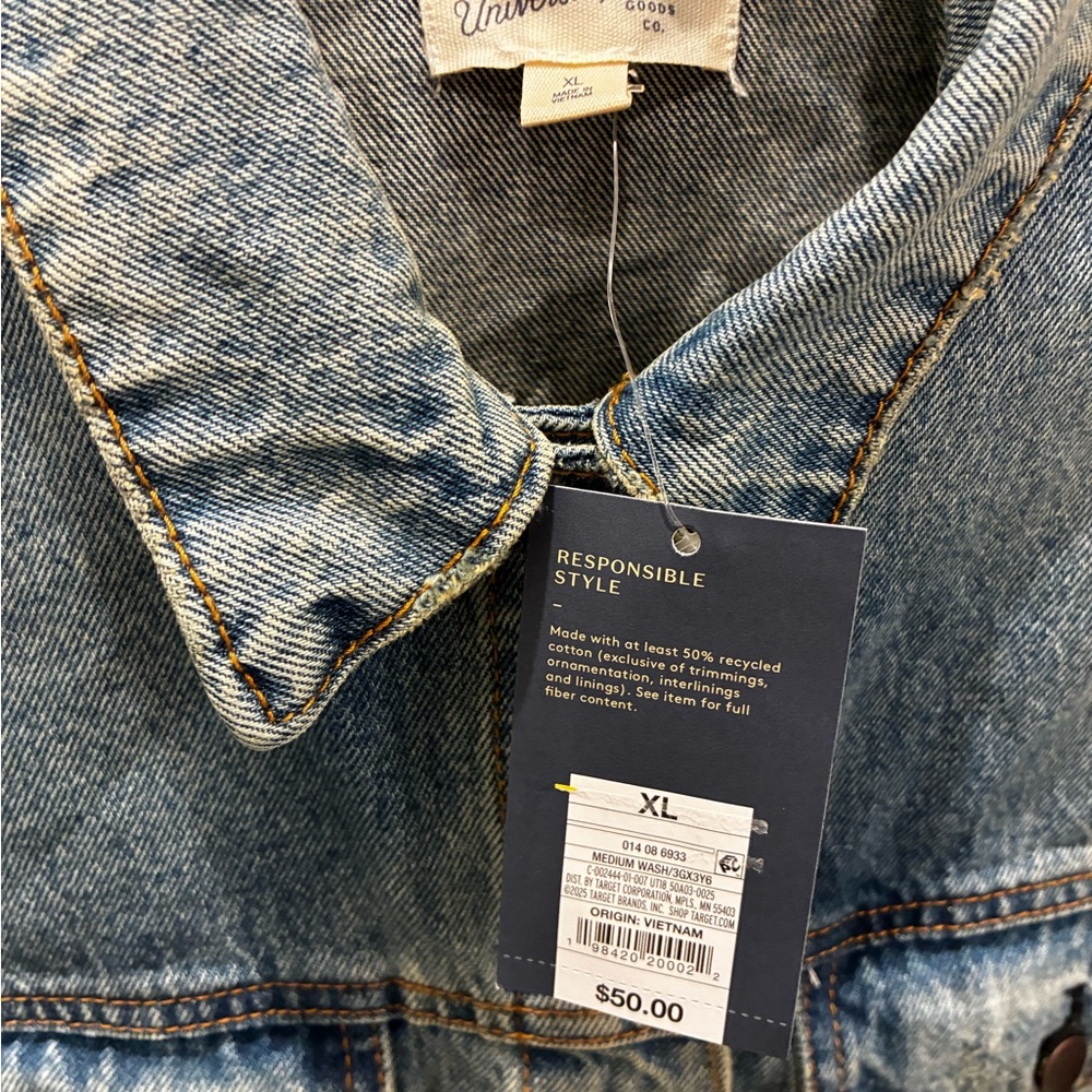 Universal Thread Denim Jacket Distressed Light Wa… - image 2